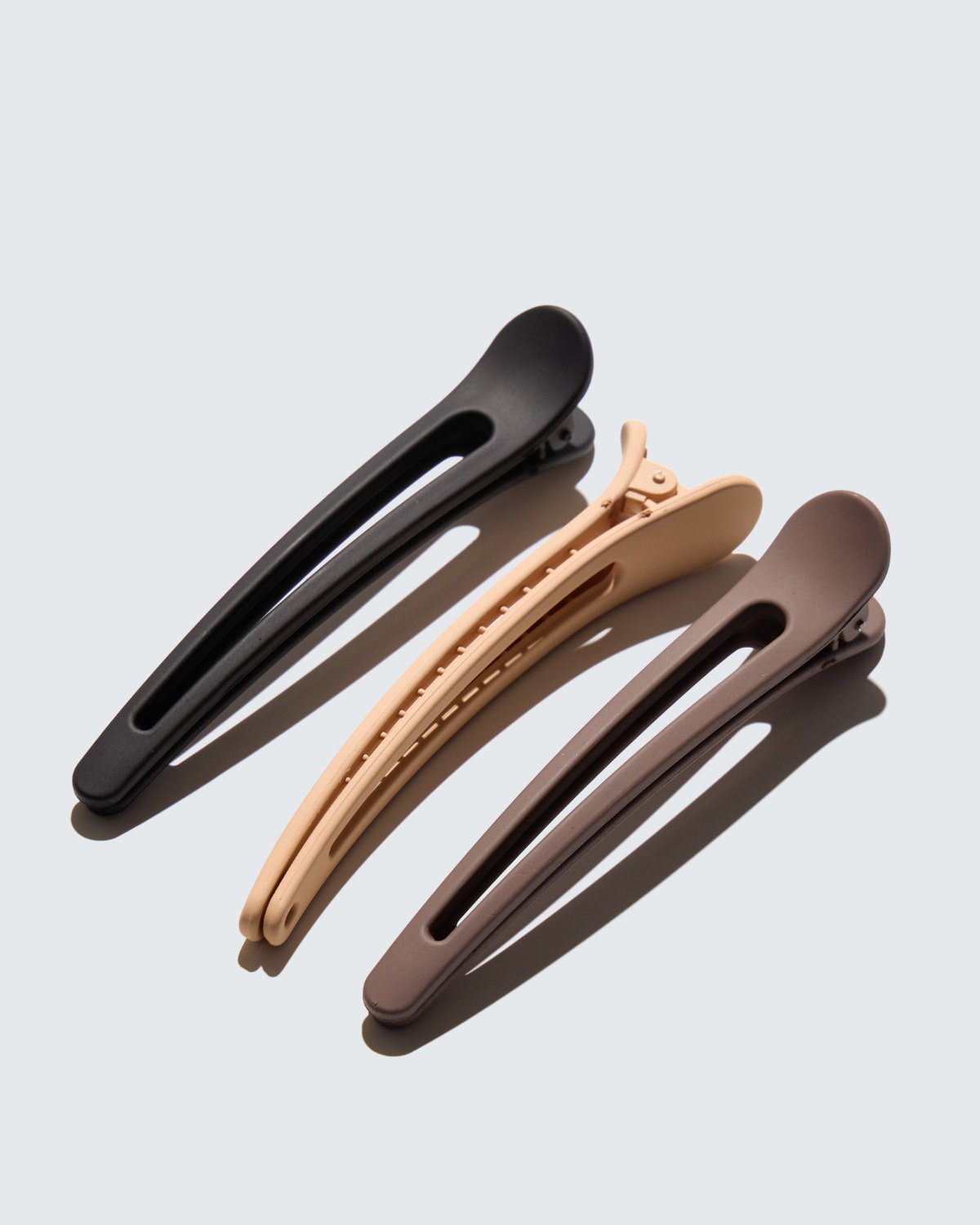 Duck Bill Hair Clips, 3-Pack, Coffee